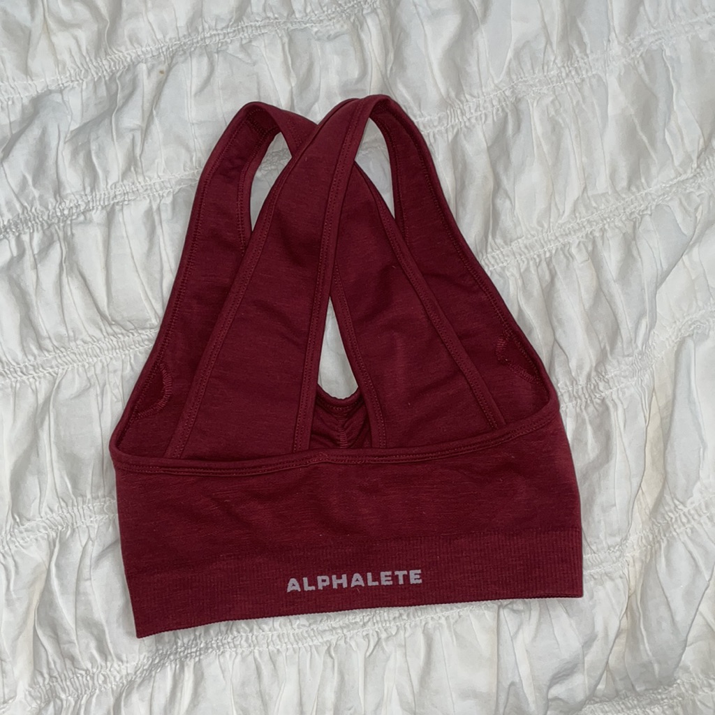 Used Once Alphalete Bordeaux Amplify Sports Bra In Size Extra Small